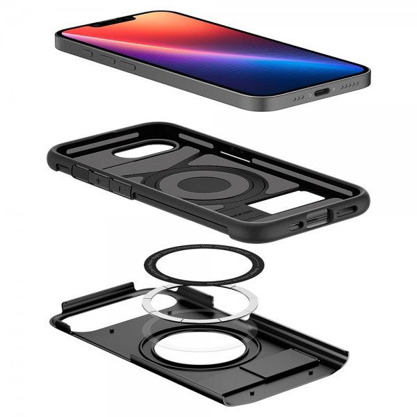 Spigen iPhone 16/17 Kuori Slim Armor MagFit Musta
