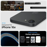Spigen iPhone 16e/17e Thin Fit MagFit -kuori, musta