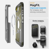 Spigen iPhone 16e/17e Suojakuori Tough Armor MagFit Frost Black