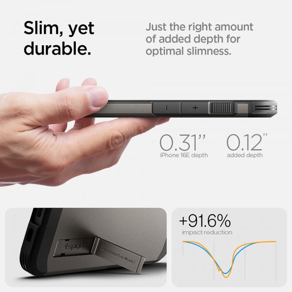 Spigen iPhone 16/17 -kuori, Tough Armor MagFit, Gunmetal