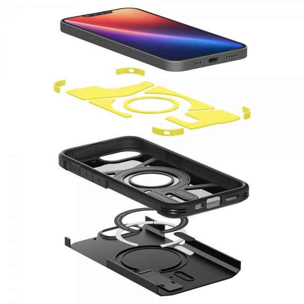 Spigen iPhone 16/17 -suojakuori Tough Armor MagFit, musta