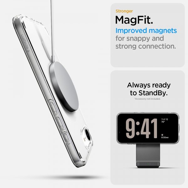 Spigen iPhone 16/17 Ultra Hybrid MagFit Clear White -kuori