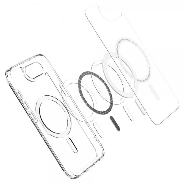 Spigen iPhone 16/17 Ultra Hybrid MagFit Clear White -kuori