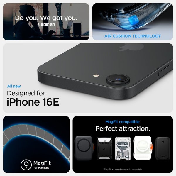 Spigen iPhone 16./17. sukupolven Ultra Hybrid S MagFit Clear White -suojakuori