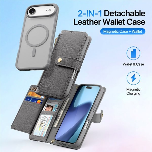 Dux Ducis iPhone Air -kotelo 2-in-1 Lawa Series MagSafe harmaa