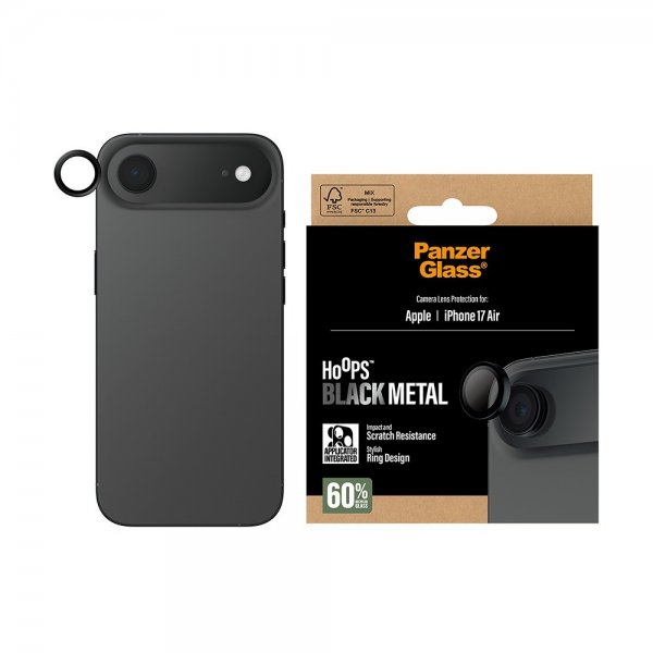 PanzerGlass iPhone Air kamerasuojus Hoops Musta