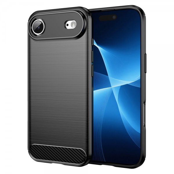 iPhone Air Kuori Harjattu Hiilikuitukuvio Musta