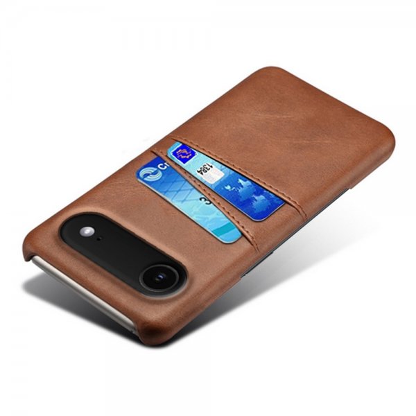 iPhone Air -kuori, jossa kaksi korttipaikkaa, tummanruskea