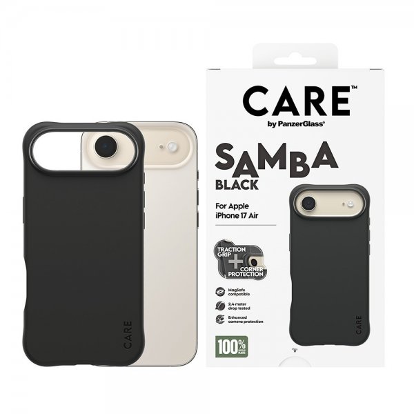CARE by PanzerGlass iPhone Air -kuori Samba MagSafe Musta