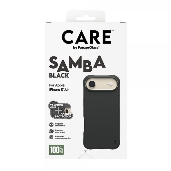 CARE by PanzerGlass iPhone Air -kuori Samba MagSafe Musta
