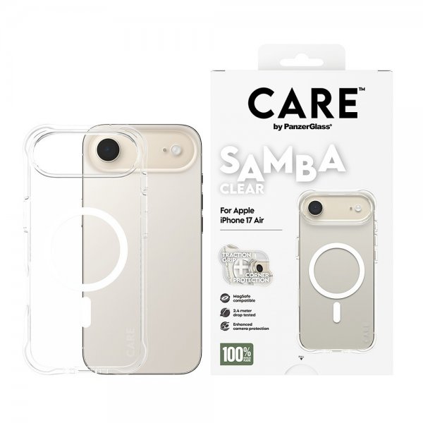 CARE by PanzerGlass iPhone Air -suojakuori Samba MagSafe Transparent