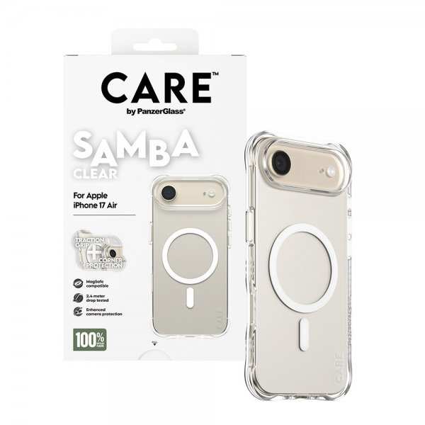 CARE by PanzerGlass iPhone Air -suojakuori Samba MagSafe Transparent