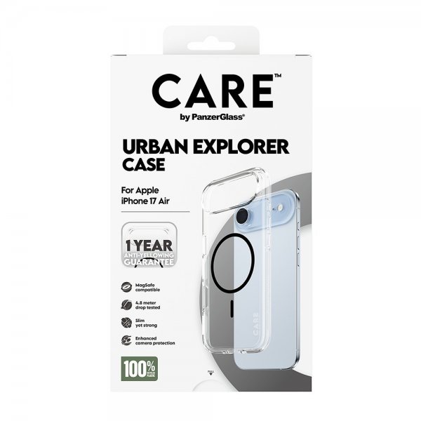 CARE by PanzerGlass iPhone Air -suojakuori Urban Explorer MagSafe Musta