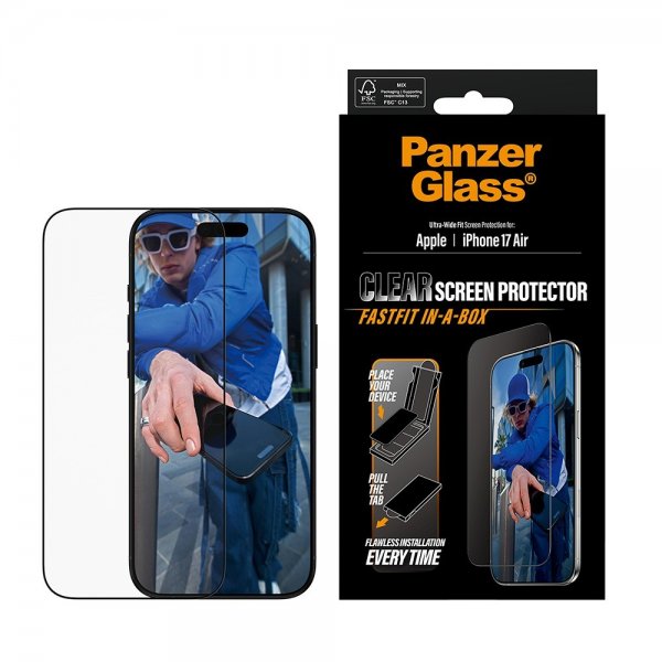 PanzerGlass iPhone Air -näytönsuoja Ultra-Wide Fit Clear Fastfit