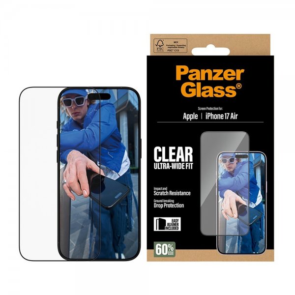 PanzerGlass iPhone Air -näytönsuoja Ultra-Wide Fit EasyAligner