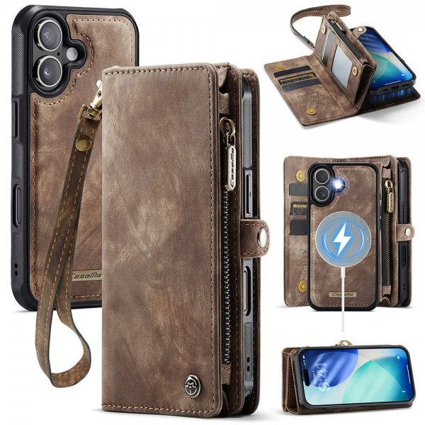 CaseMe iPhone 17 -kotelo 008-sarja, irrotettava kuori, ruskea