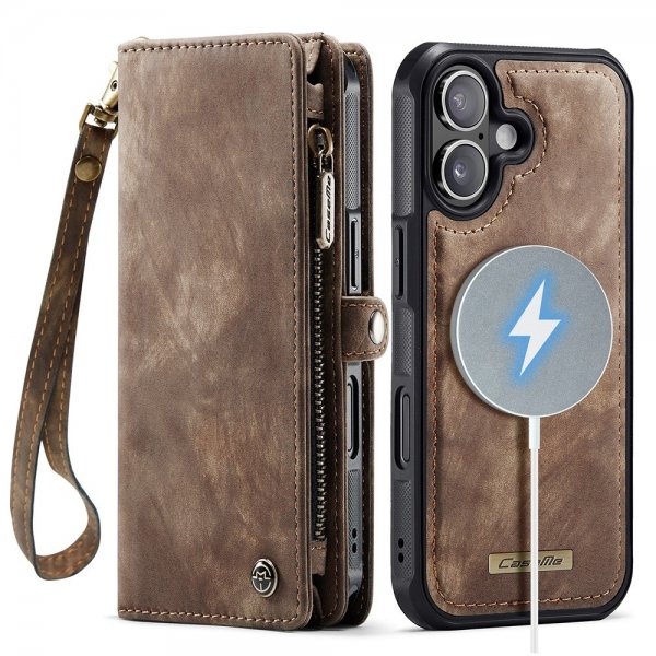 CaseMe iPhone 17 -kotelo 008-sarja, irrotettava kuori, ruskea