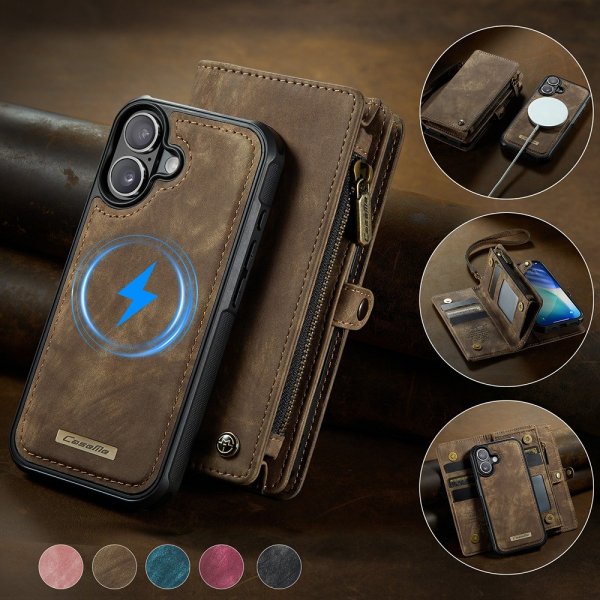 CaseMe iPhone 17 -kotelo 008-sarja, irrotettava kuori, ruskea
