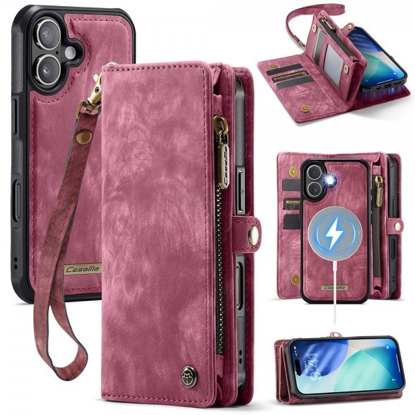 CaseMe iPhone 17 -kotelo 008-sarja, irrotettava kuori, punainen