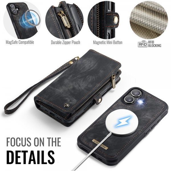 CaseMe iPhone 17 -kotelo 008 Series Irrotettava kuori Musta