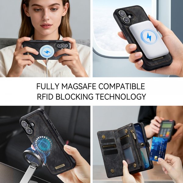 CaseMe iPhone 17 -kotelo 008 Series Irrotettava kuori Musta