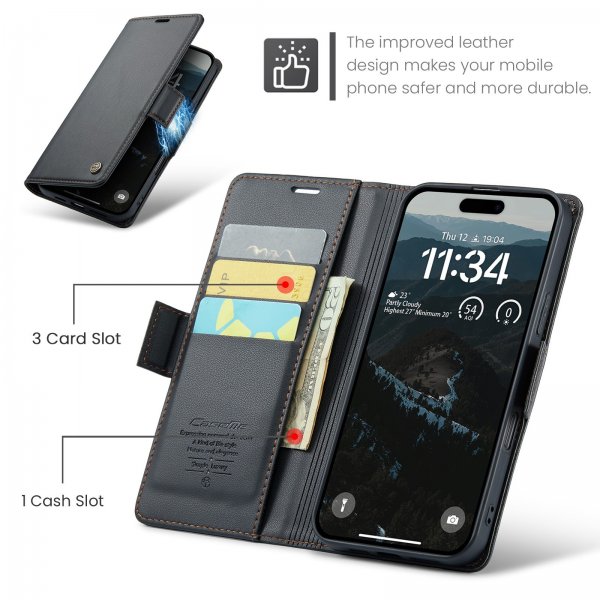 CaseMe iPhone 17 -kotelo 023 Series Musta