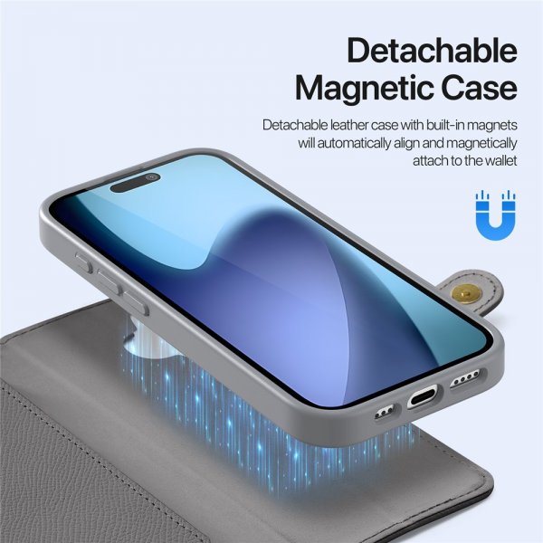 Dux Ducis iPhone 17 -suojakuori 2-in-1 Lawa Series MagSafe harmaa