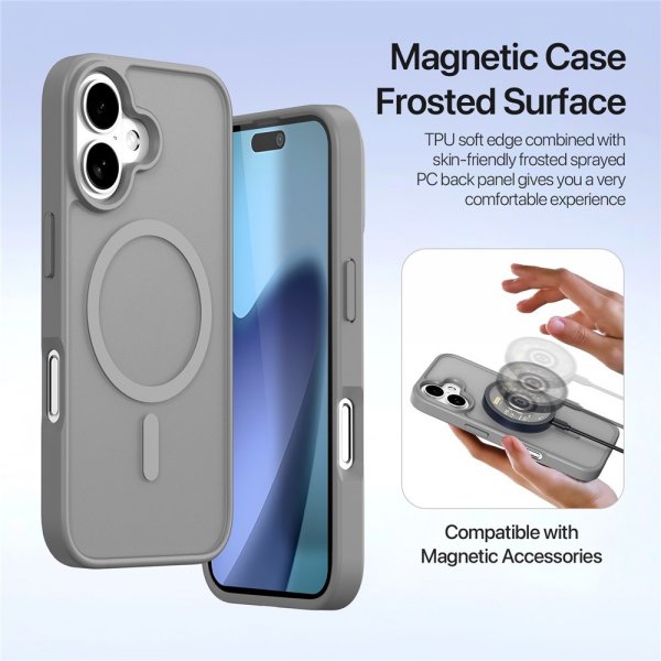 Dux Ducis iPhone 17 -suojakuori 2-in-1 Lawa Series MagSafe harmaa