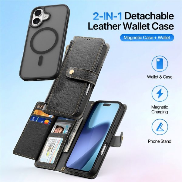 Dux Ducis iPhone 17 -kotelo 2-in-1 Lawa Series MagSafe, musta