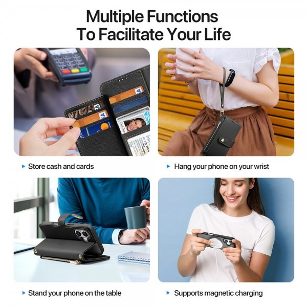 Dux Ducis iPhone 17 -kotelo 2-in-1 Lawa Series MagSafe, musta