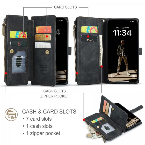 CaseMe iPhone 17 -kotelo, C30-sarja, musta
