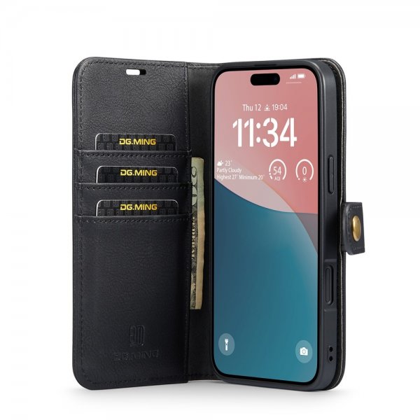 Dg.Ming iPhone 17 -kotelo irrotettavalla kuorella, musta