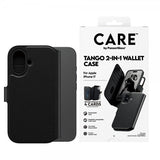CARE by PanzerGlass iPhone 17 -suojakotelo Tango Two-in-One Wallet MagSafe, musta