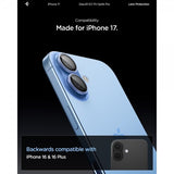 Spigen iPhone 17 Kameransuojaus GLAS.tR EZ Fit Optik Pro 2-pakkaus Sininen