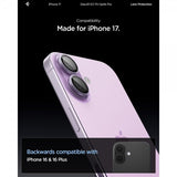 Spigen iPhone 17 Kameran suojaus GLAS.tR EZ Fit Optic Pro 2-pakkaus Violetti