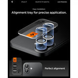 Spigen iPhone 17 -kameran suojalasi GLAS.tR EZ Fit Optik Pro, 2 kpl, hopea