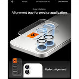 Spigen iPhone 17 -kameran suojalasi GLAS.tR EZ Fit Optik Pro, 2 kpl, hopea