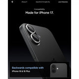 Spigen iPhone 17 -kameran suojalasi GLAS.tR EZ Fit Optik Pro, 2 kpl, hopea