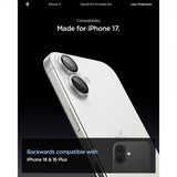 Spigen iPhone 17 -kameran suojalasi GLAS.tR EZ Fit Optik Pro, 2 kpl, hopea