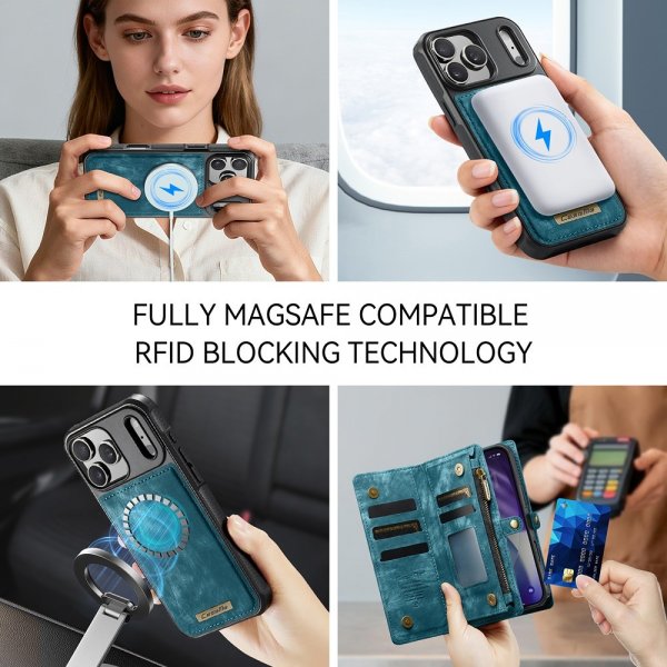 CaseMe iPhone 17 Pro Kotelo 008-sarjan irrotettava kuori, sininen