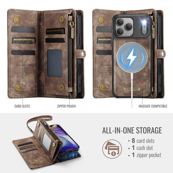 CaseMe iPhone 17 Pro Kotelo 008 Series Irrotettava Kuori Ruskea