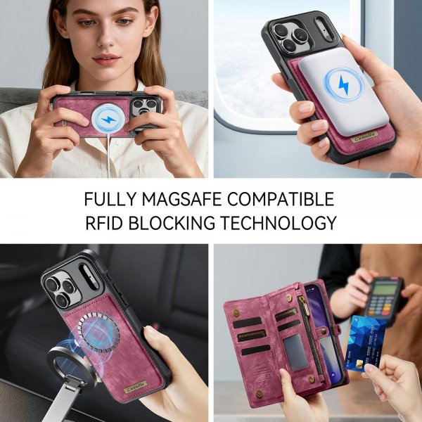 CaseMe iPhone 17 Pro -suojakuori 008 Series, irrotettava suojakuori, punainen