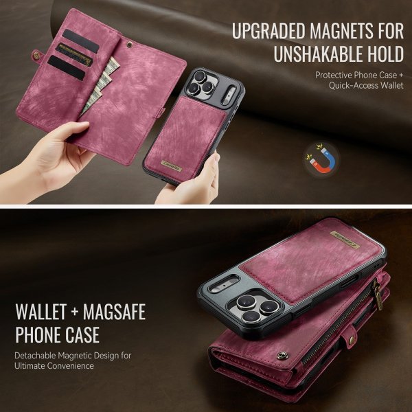 CaseMe iPhone 17 Pro -suojakuori 008 Series, irrotettava suojakuori, punainen