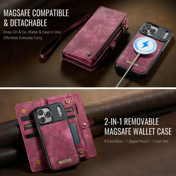 CaseMe iPhone 17 Pro -suojakuori 008 Series, irrotettava suojakuori, punainen