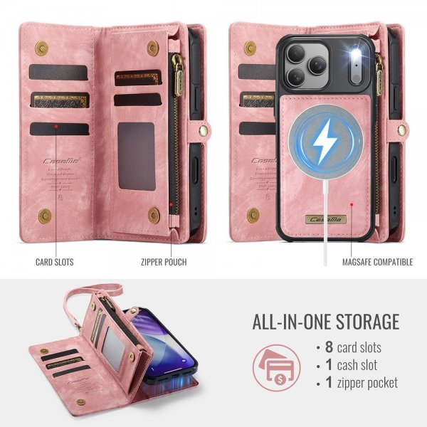 CaseMe iPhone 17 Pro -kotelo 008 Series Irrotettava kuori, vaaleanpunainen