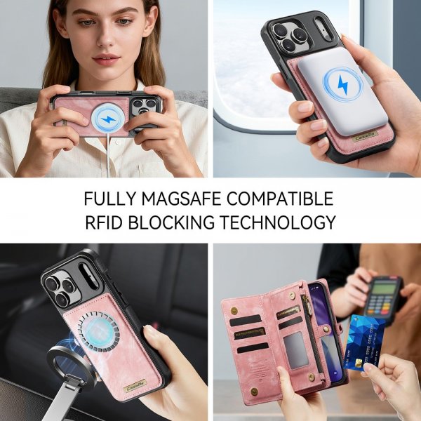 CaseMe iPhone 17 Pro -kotelo 008 Series Irrotettava kuori, vaaleanpunainen