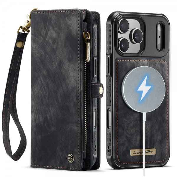 CaseMe iPhone 17 Pro -kotelo 008 Series Irrotettava Kuori Musta