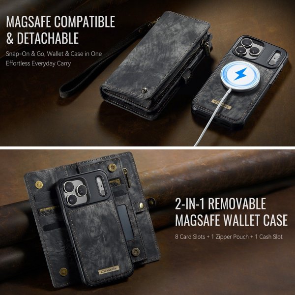 CaseMe iPhone 17 Pro -kotelo 008 Series Irrotettava Kuori Musta