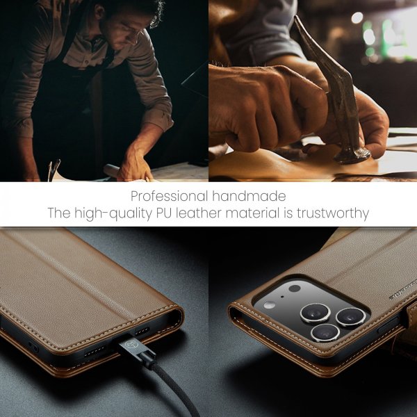 CaseMe iPhone 17 Pro -kotelo, 023 Series, ruskea