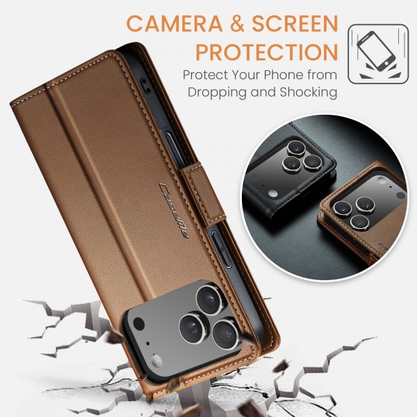 CaseMe iPhone 17 Pro -kotelo, 023 Series, ruskea